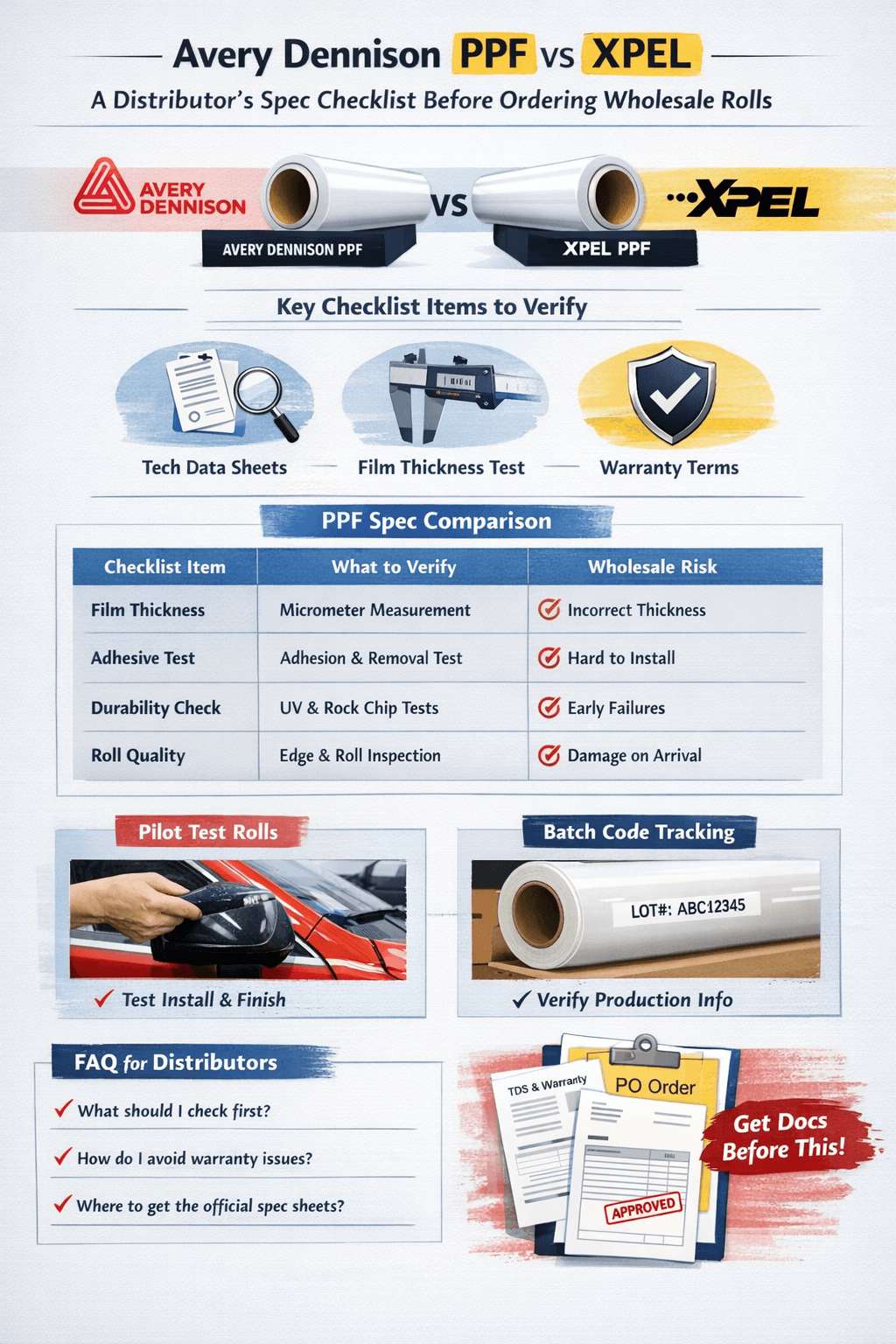 Avery Dennison PPF vs XPEL – A Distributor’s Spec Checklist